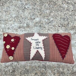 Liberty Star Holiday Pillow with Red and White Accents